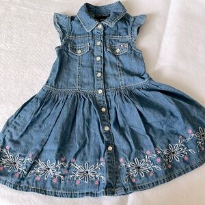 Blue denim flower embroidered Tommy Hilfiger dress